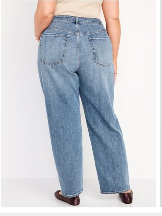 Old Navy High Waisted OG Loose Jeans Medium Wash Blue 6 - Picture 2 of 9